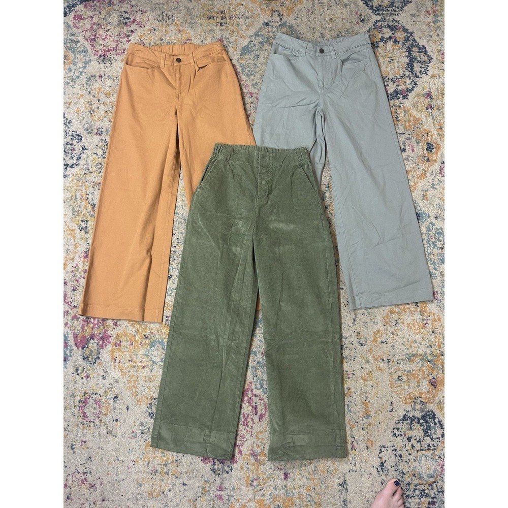 Pact Women Small Bundle Of 3 Wide Leg Pants Organic Cotton Modern Corduroy - Picture 5 of 16